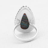 Rainbow Calsilica Silver Rings