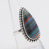 Rainbow Calsilica Silver Rings
