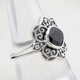 Black Spinel Silver Ring