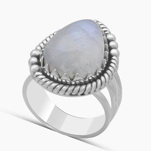 Rainbow Moonstone Sliver Rings