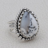 Dendritic Opal Silver Rings