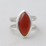 Hessonite Silver Ring