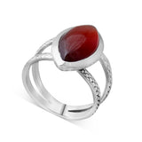 Hessonite Silver Ring