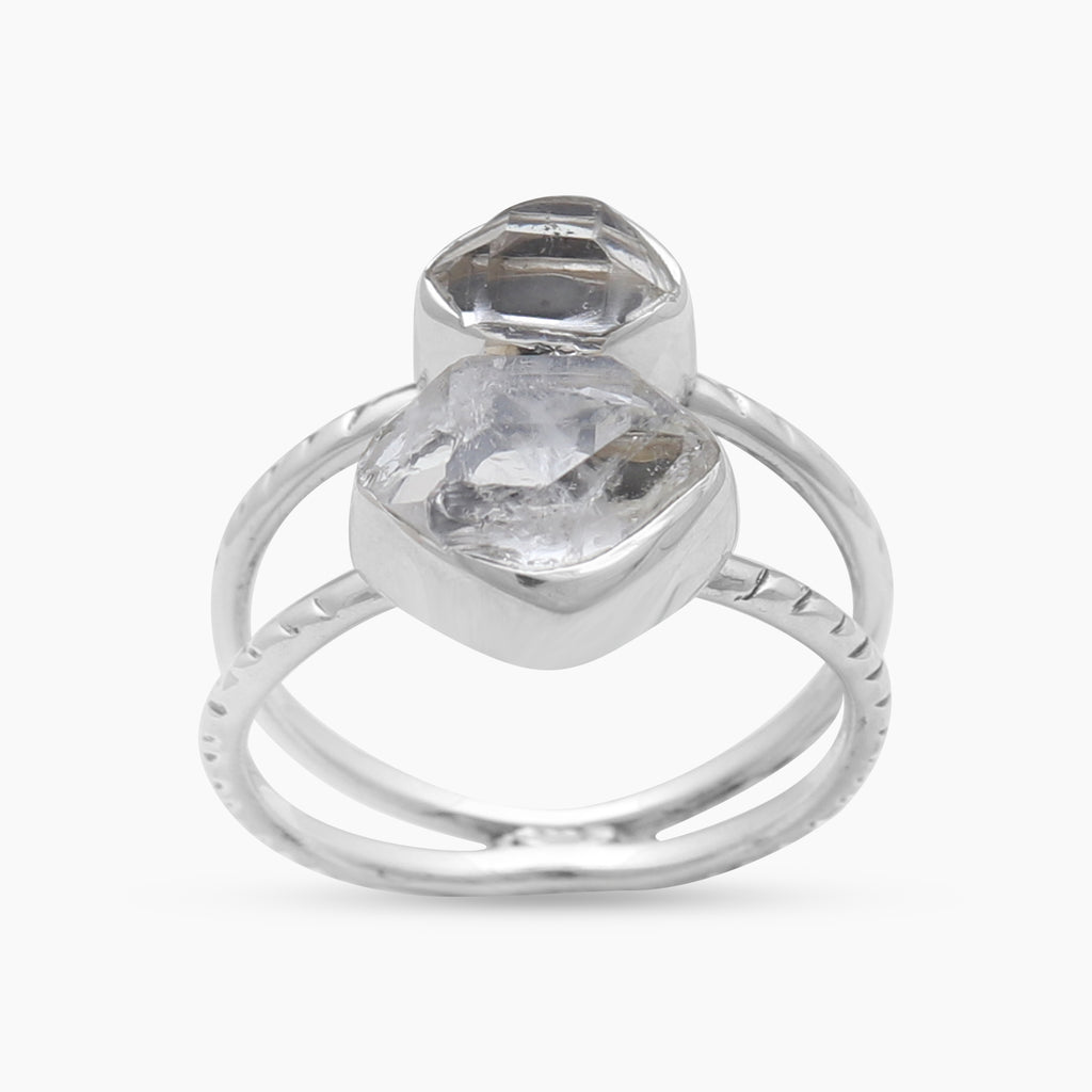 925 Sterling Silver Herkimer Quartz Rings