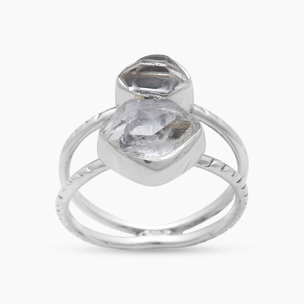925 Sterling Silver Herkimer Quartz Rings
