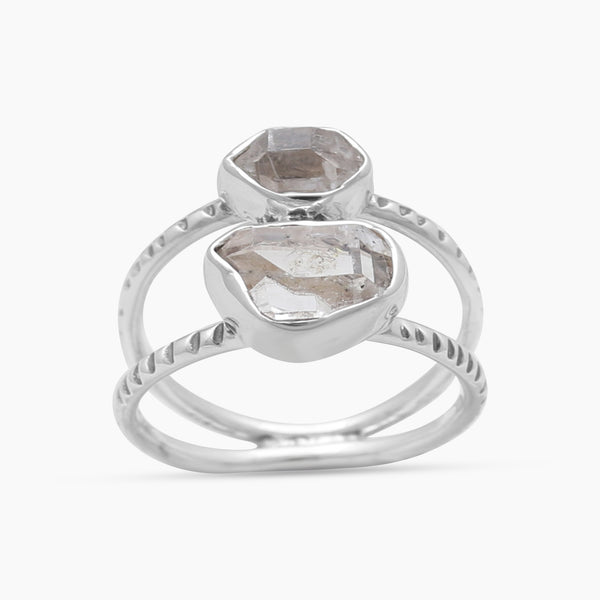 925 Sterling Silver Herkimer Quartz Rings