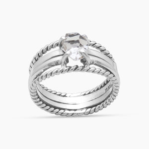 Herkimer Quartz Band Rings