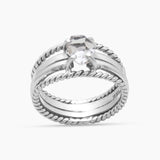 Herkimer Quartz Band Rings