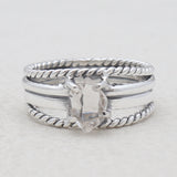 Herkimer Quartz Band Rings