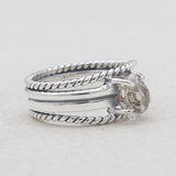 Herkimer Quartz Band Rings