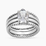 Herkimer Quartz Band Rings