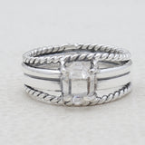 Herkimer Quartz Band Rings