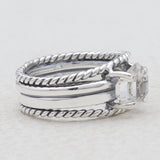 Herkimer Quartz Band Rings