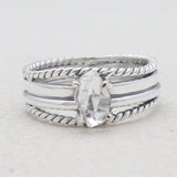 Herkimer Quartz Band Rings