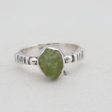 Raw Peridot Sterling Silver Ring