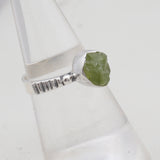 Raw Peridot Sterling Silver Ring