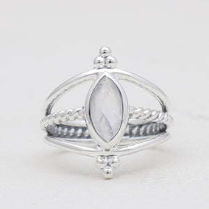 925 Sterling Silver Rainbow Moonstone Rings