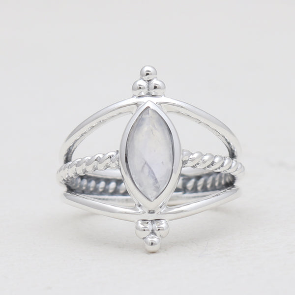 925 Sterling Silver Rainbow Moonstone Rings