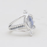 925 Sterling Silver Rainbow Moonstone Rings