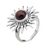 Iron Tiger Eye Gemstone Silver Ring