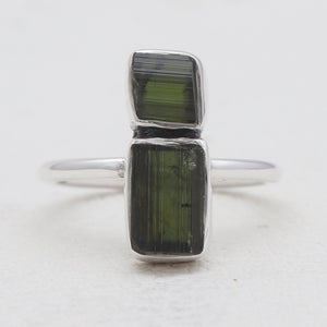 925 Sterling Silver Green Tourmaline Rings