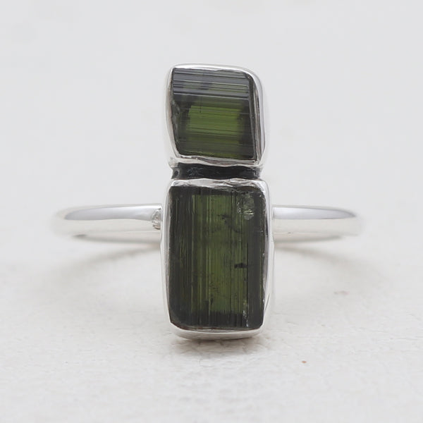925 Sterling Silver Green Tourmaline Rings