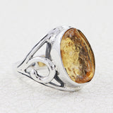 Citrine Ring 925 Sterling Silver