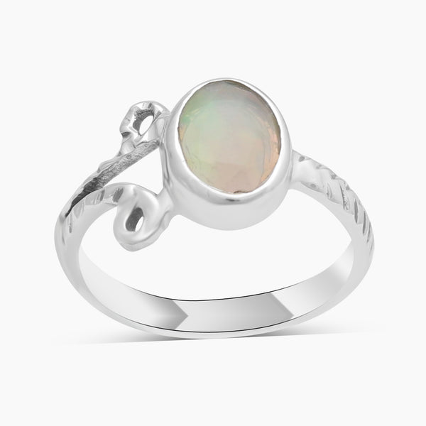 Ethiopian Opal Silver Designer Rings