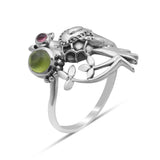 Tourmaline Silver Bird Ring