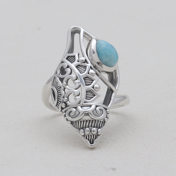 Larimar Silver Rings