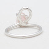Natural Rose Quartz Silver Rings