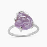 Natural Rose Quartz Silver Rings
