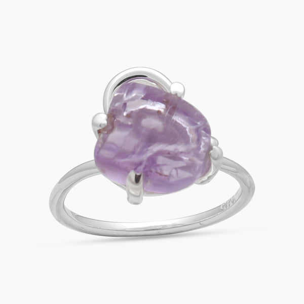 Natural Rose Quartz Silver Rings