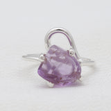 Natural Rose Quartz Silver Rings