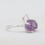 Natural Rose Quartz Silver Rings