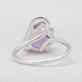 Natural Rose Quartz Silver Rings