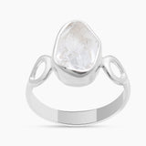 925 Sterling Silver Raw Herkimer Quartz Rings