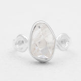 925 Sterling Silver Raw Herkimer Quartz Rings