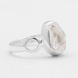 925 Sterling Silver Raw Herkimer Quartz Rings