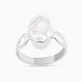 925 Sterling Silver Raw Herkimer Quartz Rings