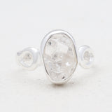 925 Sterling Silver Raw Herkimer Quartz Rings