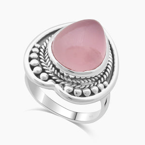 Rose Quartz Silver Rings