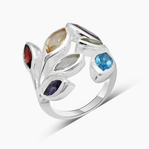 925 Silver Multi Gemstone Rings