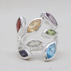 925 Silver Multi Gemstone Rings