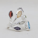 925 Silver Multi Gemstone Rings