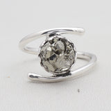 Natural Pyrite Silver Ring