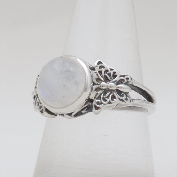 Rainbow Moonstone Silver Rings