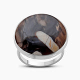 Peanut Wood Jasper Silver Rings