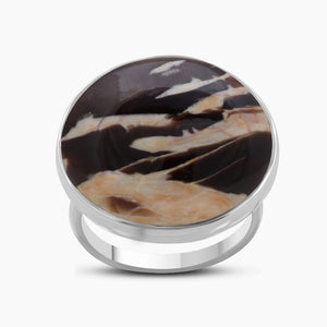 Peanut Wood Jasper Silver Rings