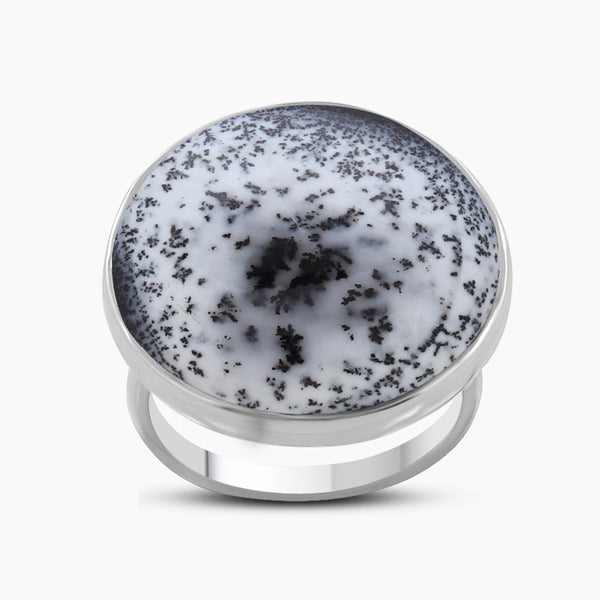 Dendritic Opal Silver Rings